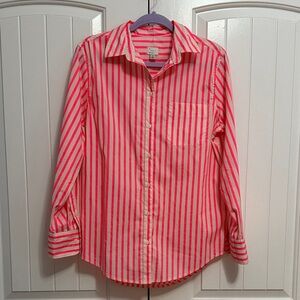 Vibrant Pink and White Striped Shirt